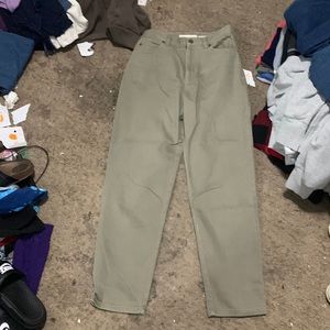 brown straight leg jeans